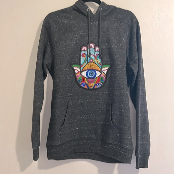 Hamsa sequin oversized hoodie. - Picture 1 of 3